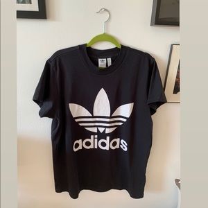 Adidas Three Stripes Black Short Sleeve T-shirt